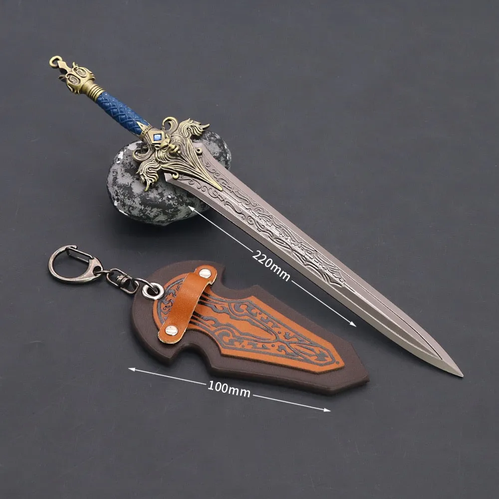 30cm Sword World of Warcraft Sword Katana Lich King Frostmourne Alloy Game Keychain Weapon Model Replica Toys for Children Gift