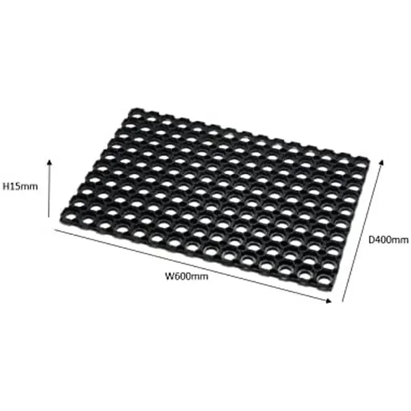 Addis Honeycomb Door Mat Heavy Duty 100% Rubber- 60 x 40cm