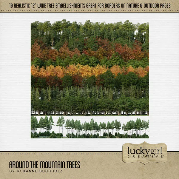Around the Mountain Trees Digital Scrapbook Kit
