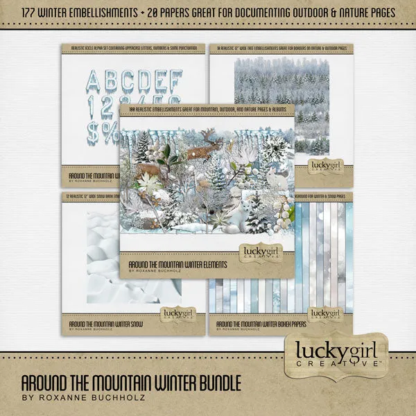 Around the Mountain Winter Digital Scrapbook Kit