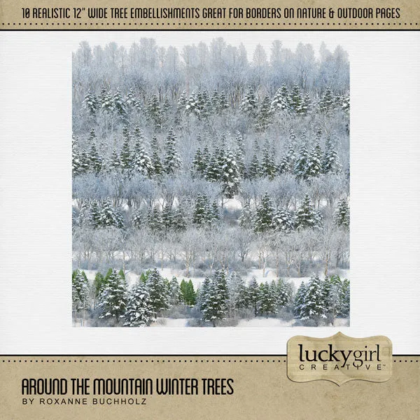 Around the Mountain Winter Trees Digital Scrapbook Kit