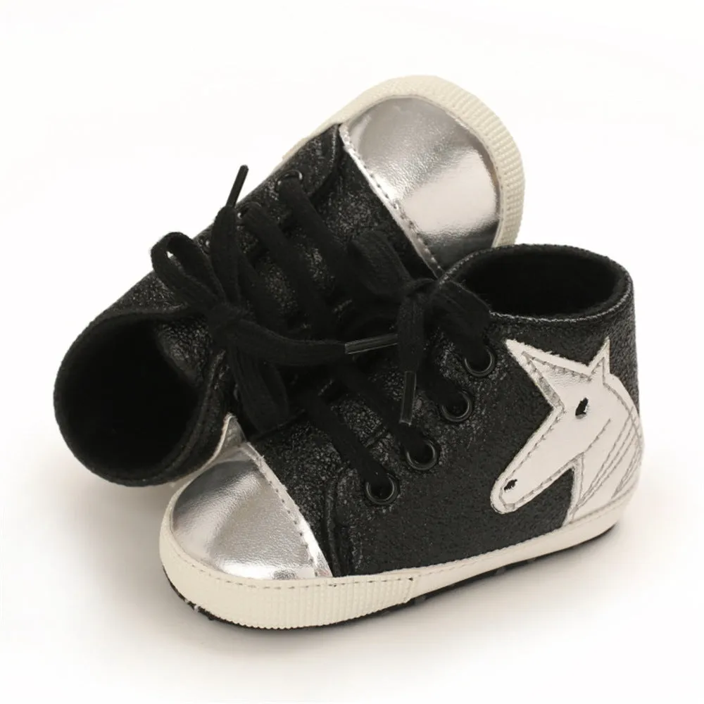 Baby Casual Cartoon Unicorn Lace Up Shoes Wholesale Baby Shoes