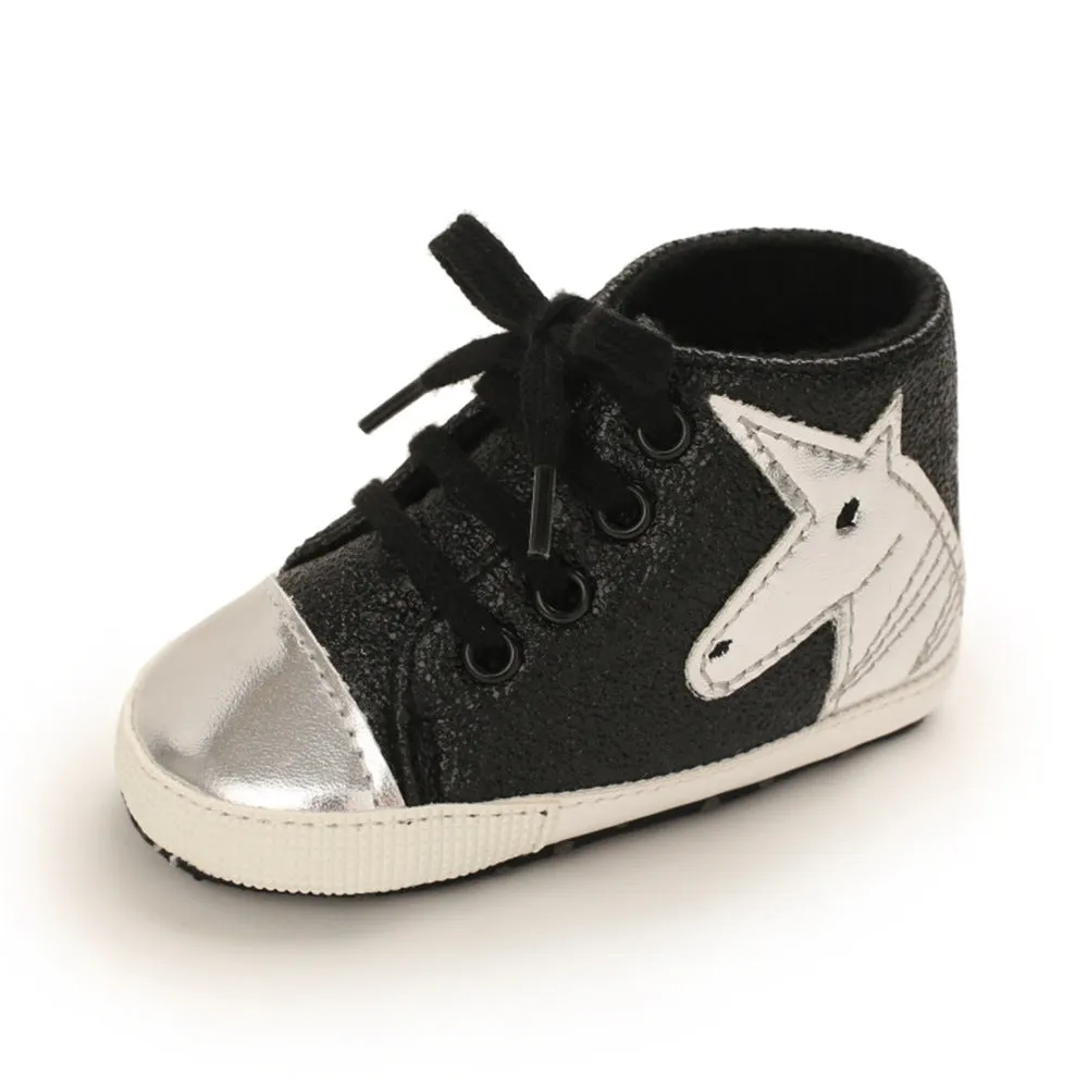 Baby Casual Cartoon Unicorn Lace Up Shoes Wholesale Baby Shoes