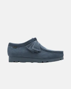 CLARKS ORIGINALS MENS WALLABEE GTX SHOES BLUE GREY SUEDE