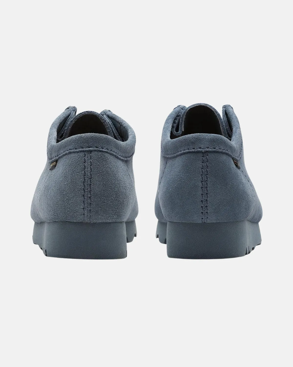 CLARKS ORIGINALS MENS WALLABEE GTX SHOES BLUE GREY SUEDE