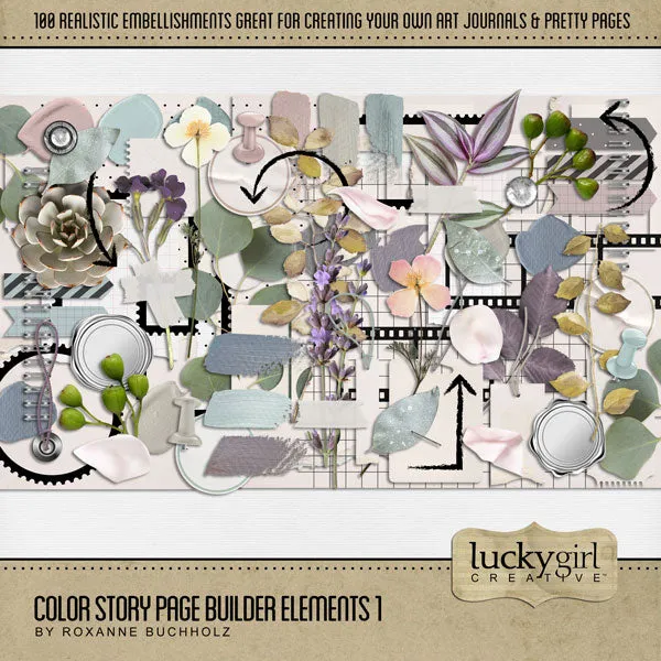 Color Story Page Builder Elements 1 Digital Scrapbook Kit