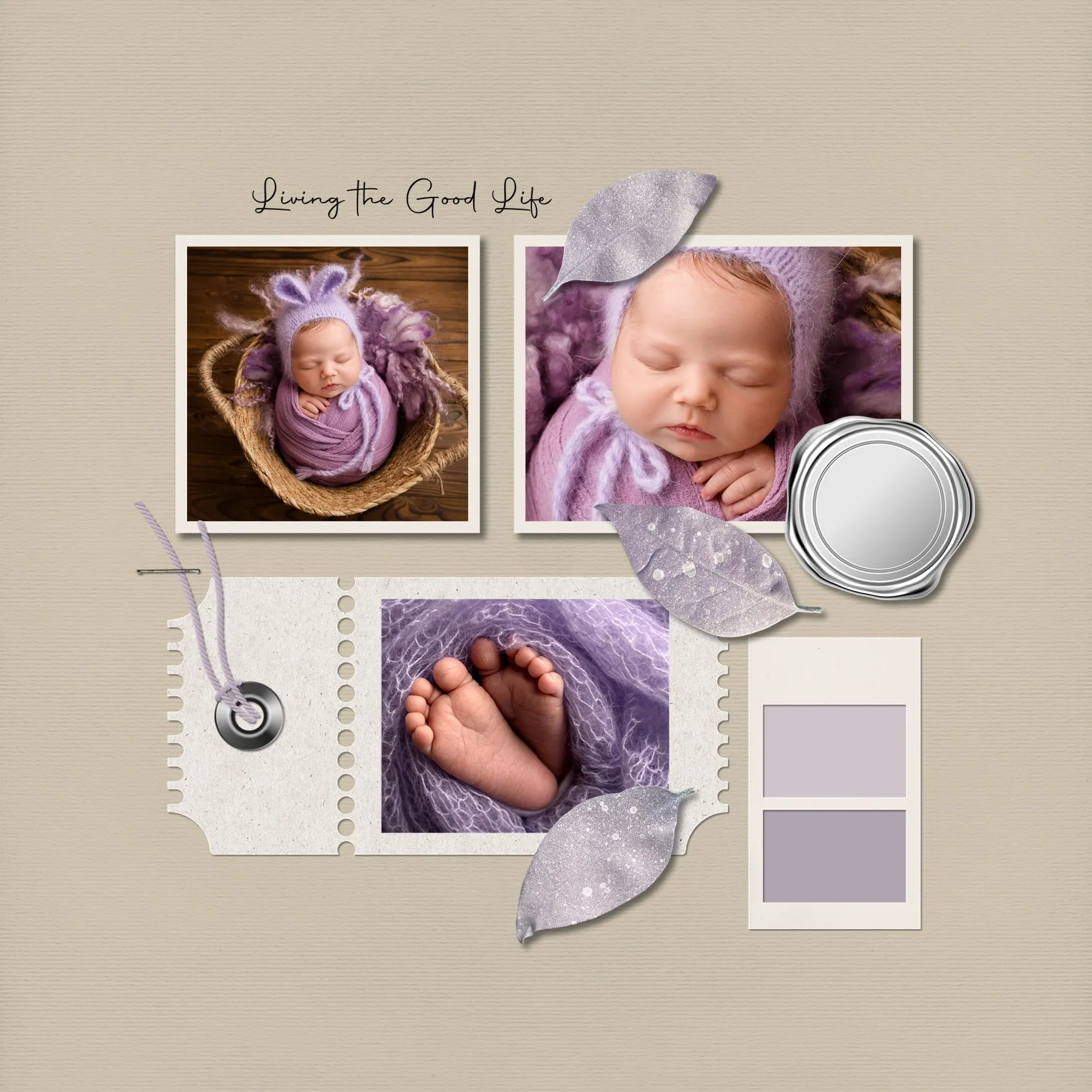 Color Story Page Builder Elements 1 Digital Scrapbook Kit