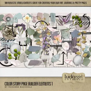 Color Story Page Builder Elements 1 Digital Scrapbook Kit