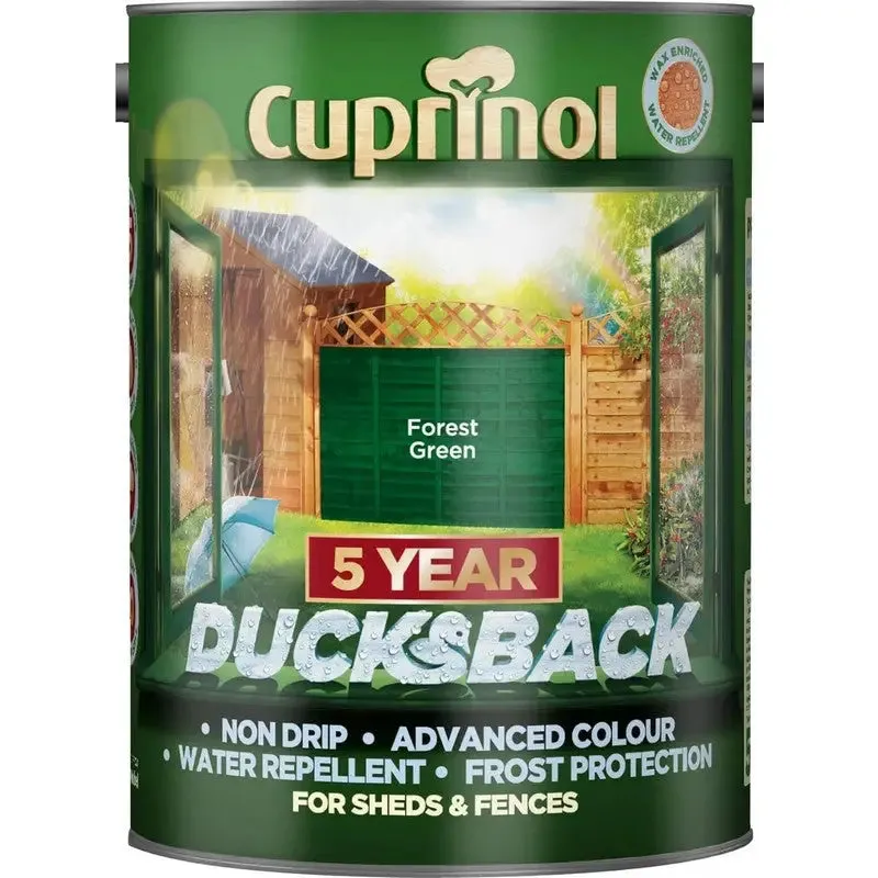 Cuprinol Ducksback Wax Based Weatherproof Fence Paint - 5 Litres (Colours As Stocked)
