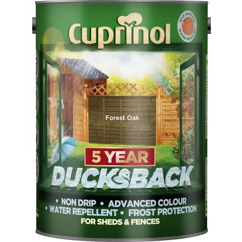 Cuprinol Ducksback Wax Based Weatherproof Fence Paint - 5 Litres (Colours As Stocked)