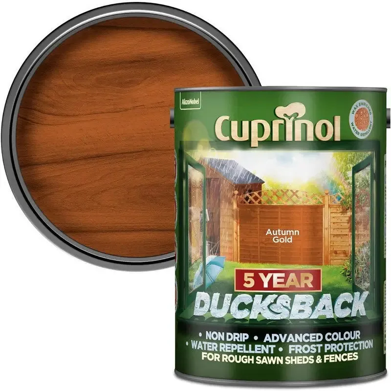 Cuprinol Ducksback Wax Based Weatherproof Fence Paint - 5 Litres (Colours As Stocked)