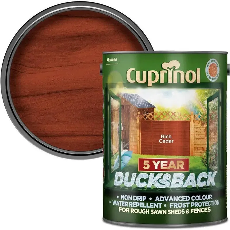 Cuprinol Ducksback Wax Based Weatherproof Fence Paint - 5 Litres (Colours As Stocked)