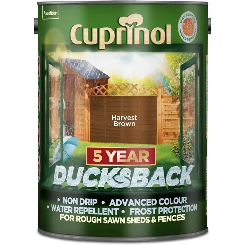 Cuprinol Ducksback Wax Based Weatherproof Fence Paint - 5 Litres (Colours As Stocked)