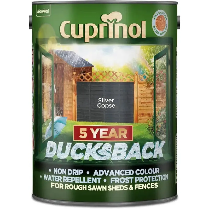 Cuprinol Ducksback Wax Based Weatherproof Fence Paint - 5 Litres (Colours As Stocked)