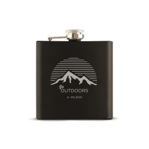 Custom Outdoors Mens Flask - Black Flask
