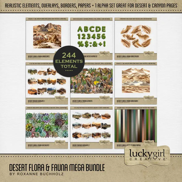 Desert Flora & Fauna Sand Splash Digital Scrapbook Kit