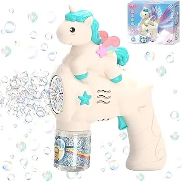 Electric Pony Horse Colorful Bubble Gun With Lights