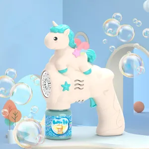 Electric Pony Horse Colorful Bubble Gun With Lights