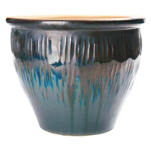 Etched Patio Pot Reflecting Chi 15in
