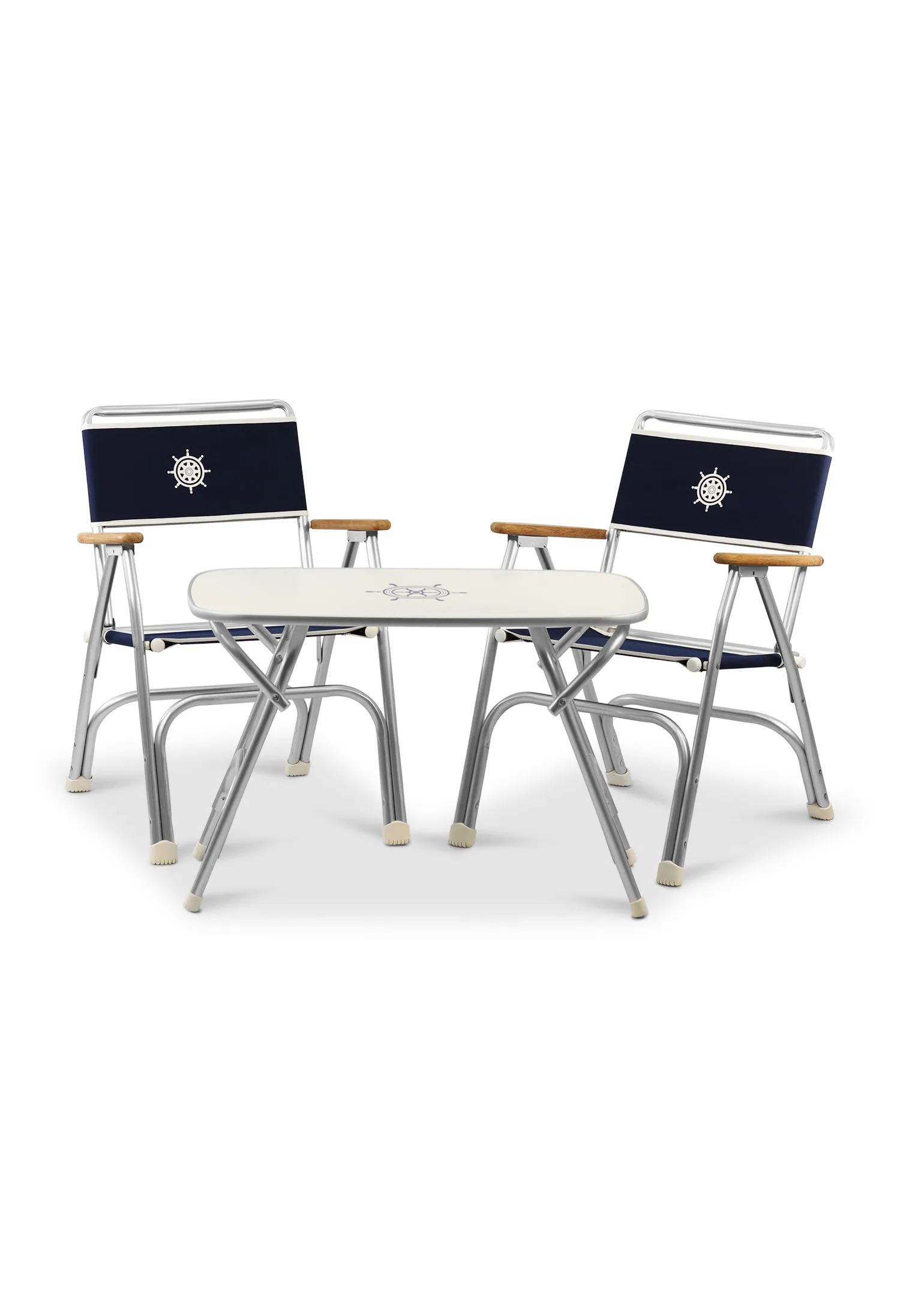 Folding Aluminum High Back Boat Chairs M100 Folding Aluminum and Melamine Boat Table M250-B100250