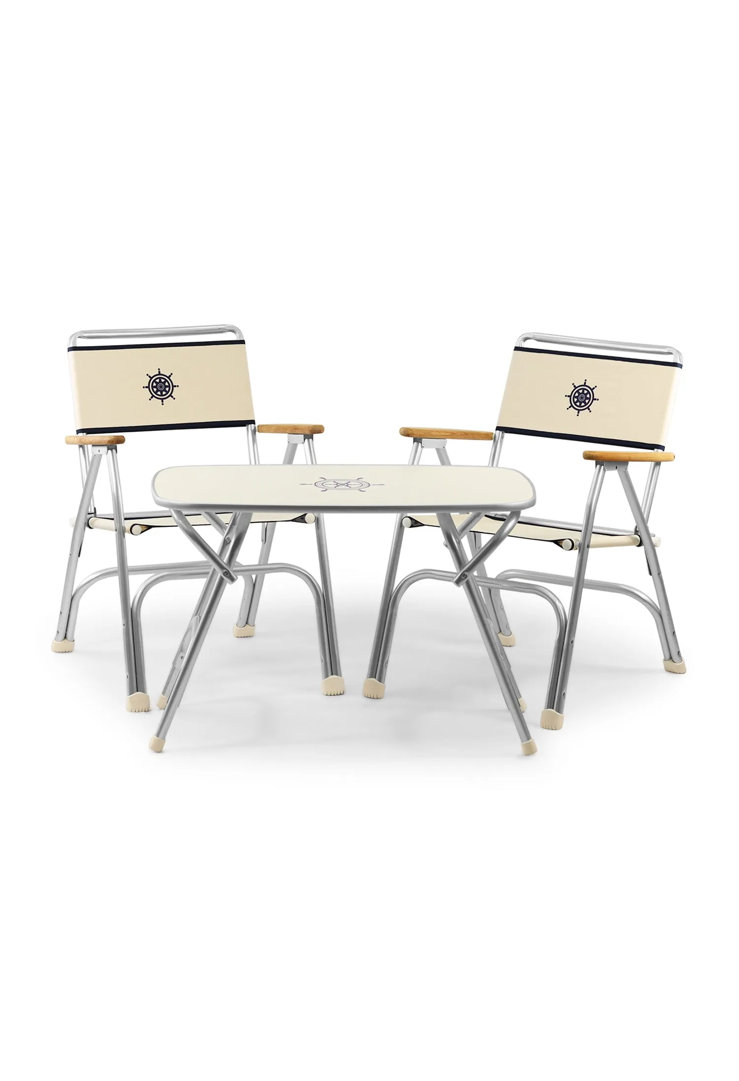 Folding Aluminum High Back Boat Chairs M100 Folding Aluminum and Melamine Boat Table M250-B100250
