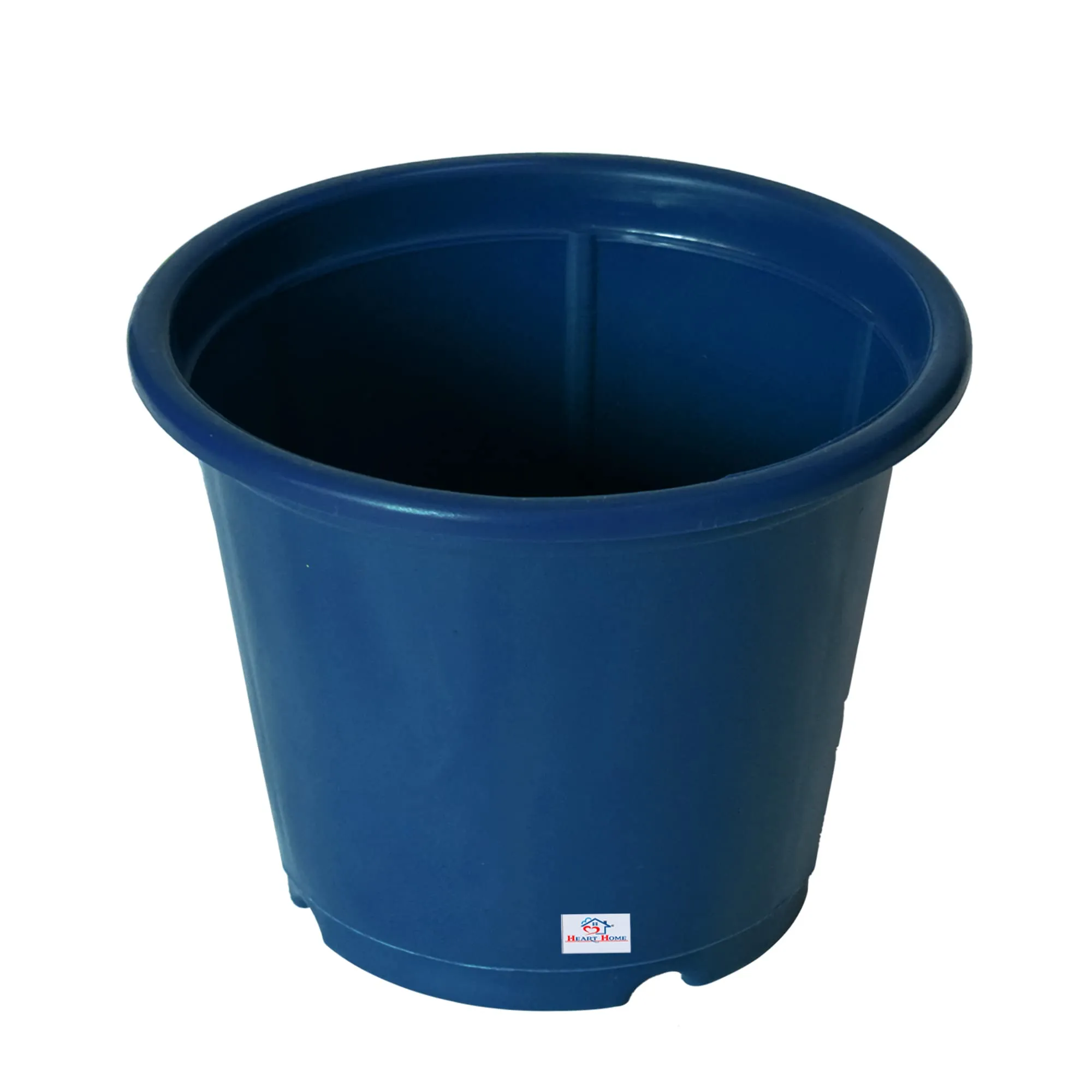 Heart Home Plastic Planters|Gamla|Flower Pots for Garden Nursery Home Décor,8"x6",Pack of 3 (Blue,Orange,Green)