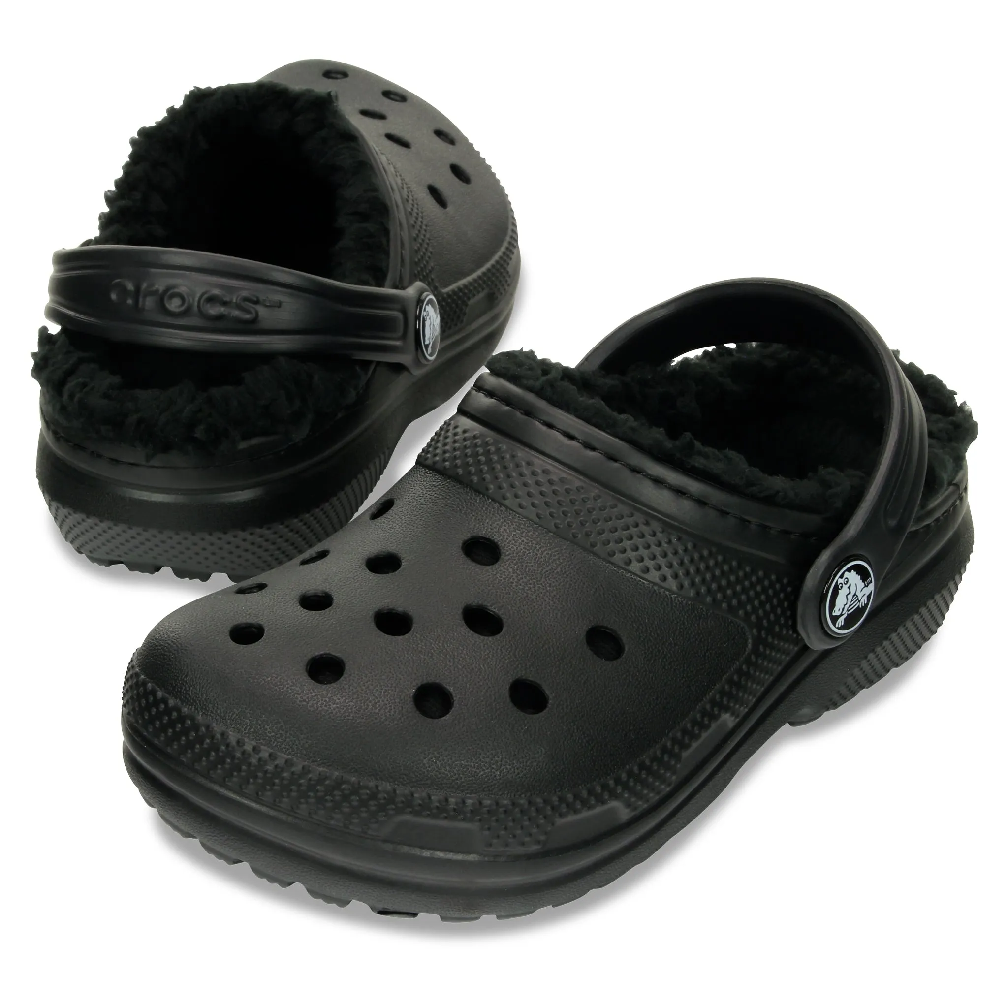 Kids Crocs Black Classic Lined Clog