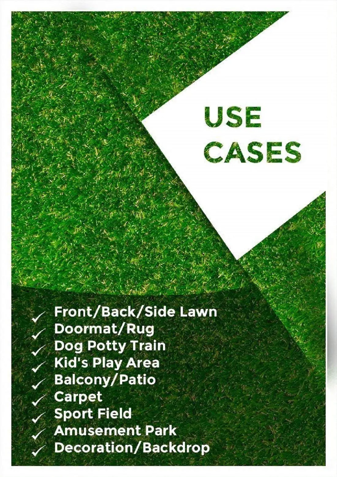 Kuber Industries High Density Artificial Grass Carpet Mat (3 x 5 ft, Green, GrassCT53)