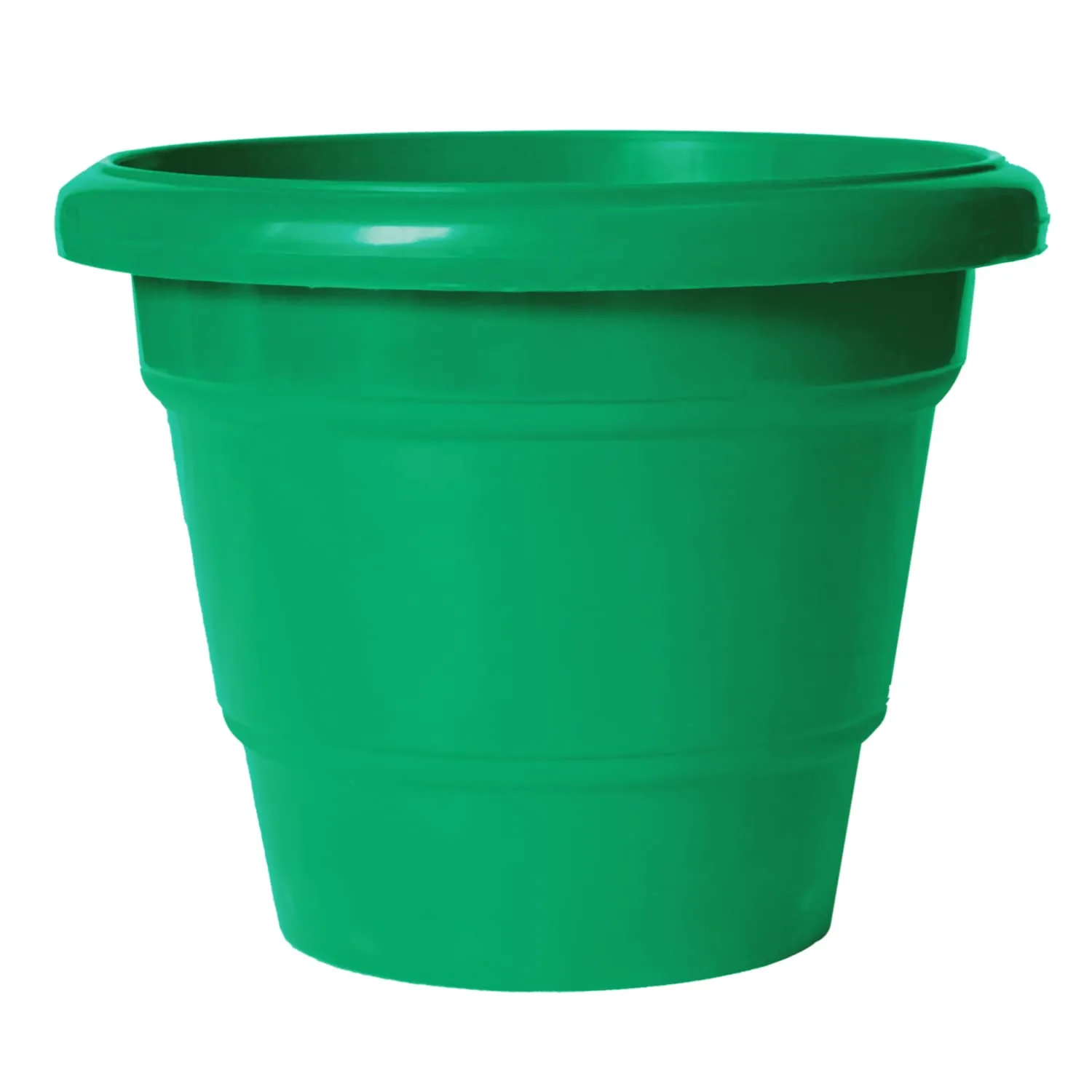 Kuber Industries Solid 2 Layered Plastic Flower Pot|Gamla for Home Decor,Nursery,Balcony,Garden,6"x5",Pack of 8 (Green)