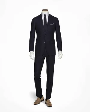 Loro Piana TRAVELLER Navy Blue High Twisted Wool Tropical