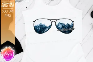 Mountain Vibes Sunglasses - Snowy - Sublimation/Printable Design