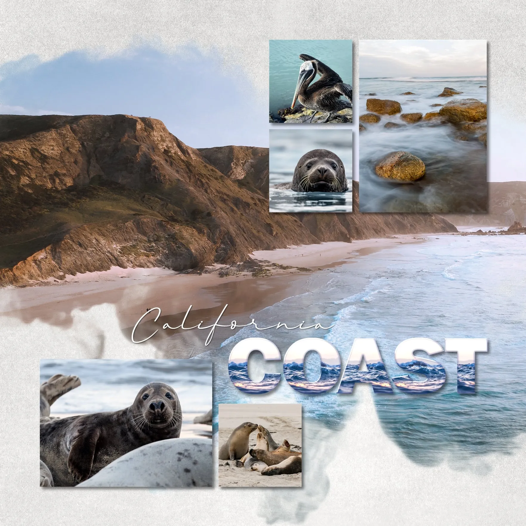 Ocean Blue Alpha Digital Scrapbook Kit