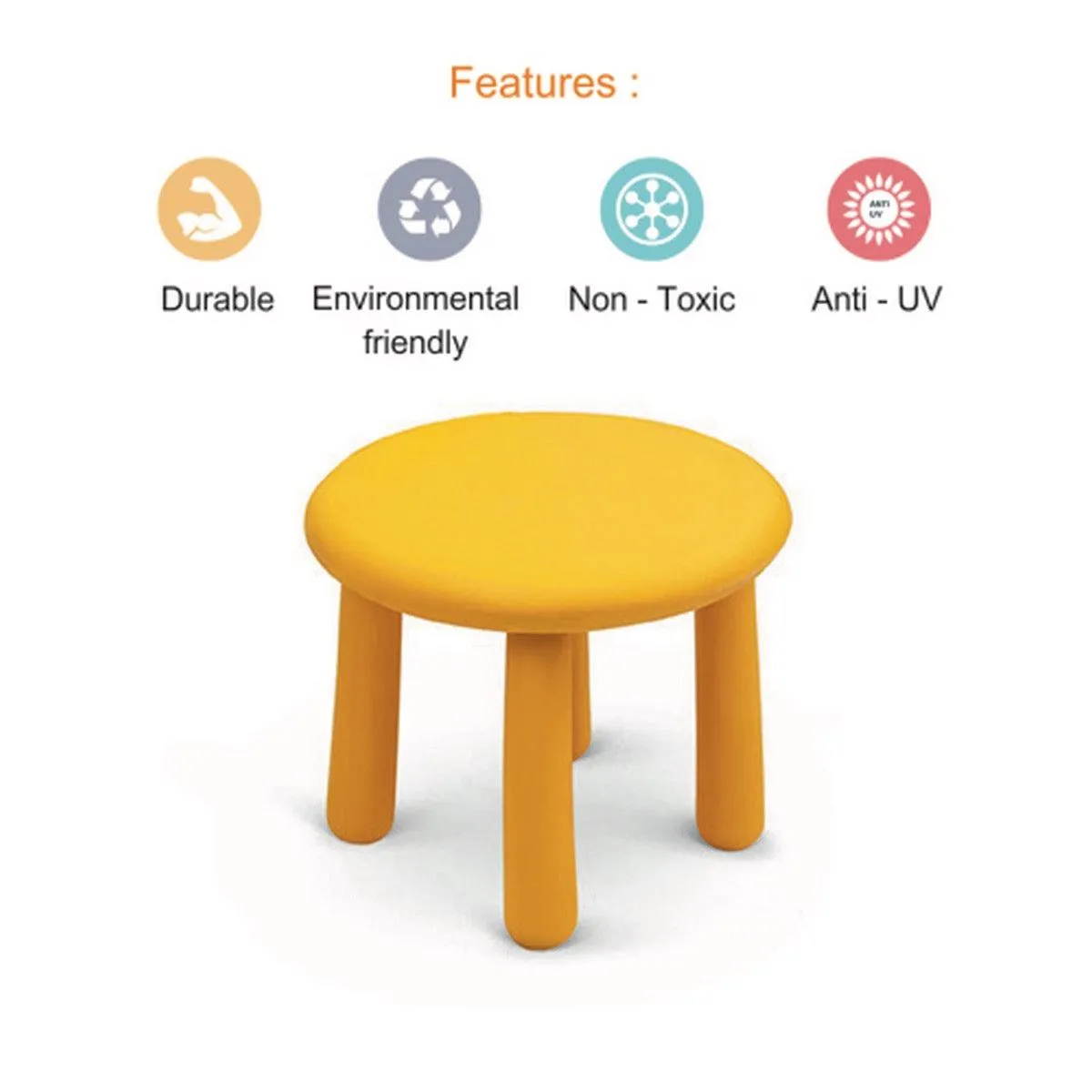 Ok Play Hobo Baby Stool, With Detachable Legs For Kids, Perfect For Home And School, Yellow, 2 to 4 Years