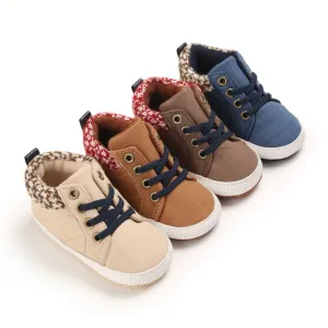Plaid Style Lace Up Shoes