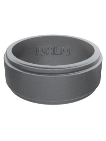 Qalo Standard Men's Titanium Polished Step Edge Silicone Ring