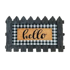 Rubber & Coir Welcome Mat with Hello Replaceable Insert