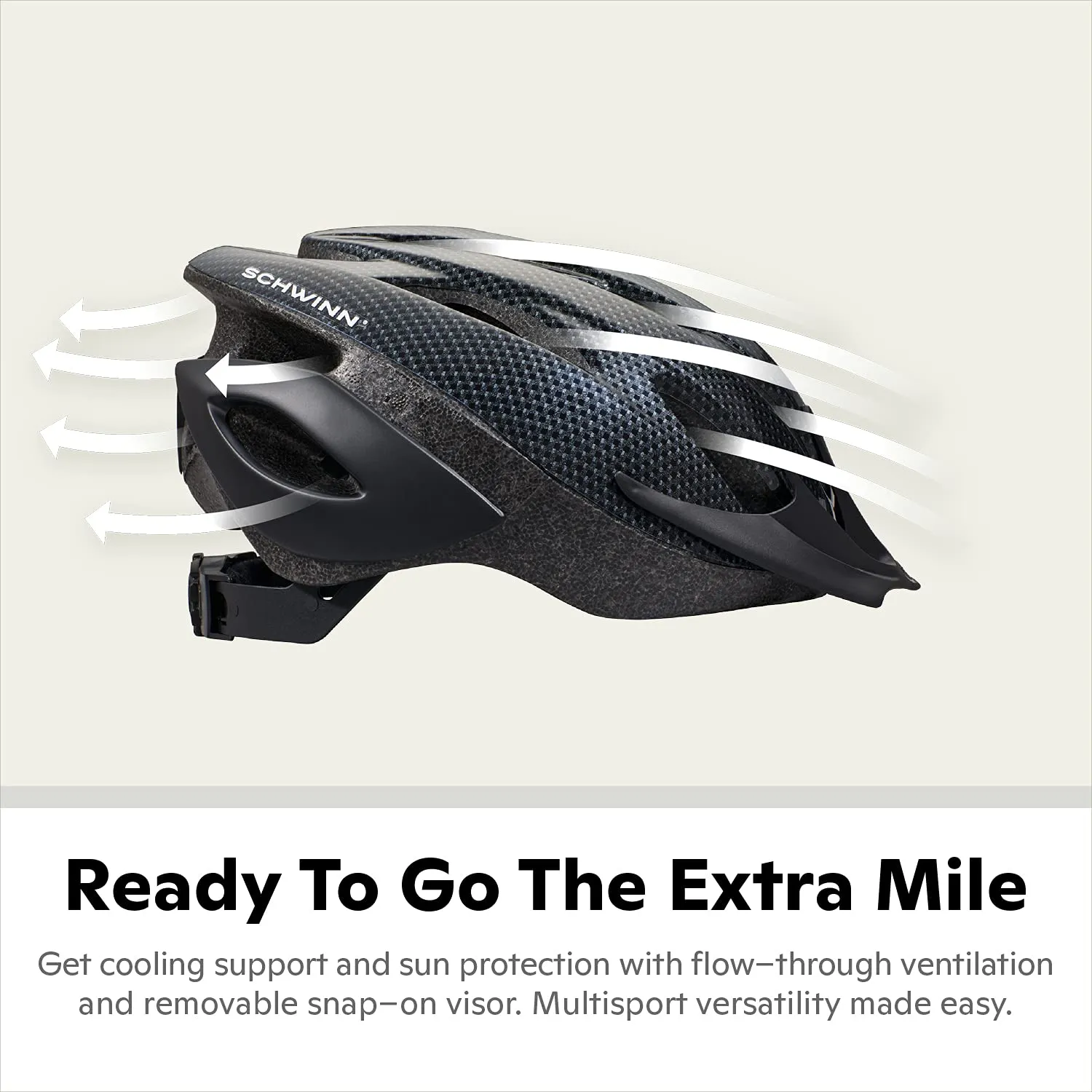 Schwinn Thrasher Bike Helmet for Adult Men Women Age 14  with Suggested Fit 58-62cm, Lightweight with Adjustable Side and Chin Strap, No Light, Carbon