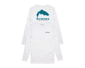 Simms Men's Solar Tech LS Tee/ Trout Logo White