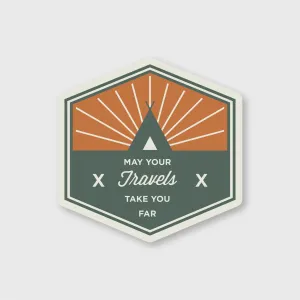 Travels Tent Badge Sticker