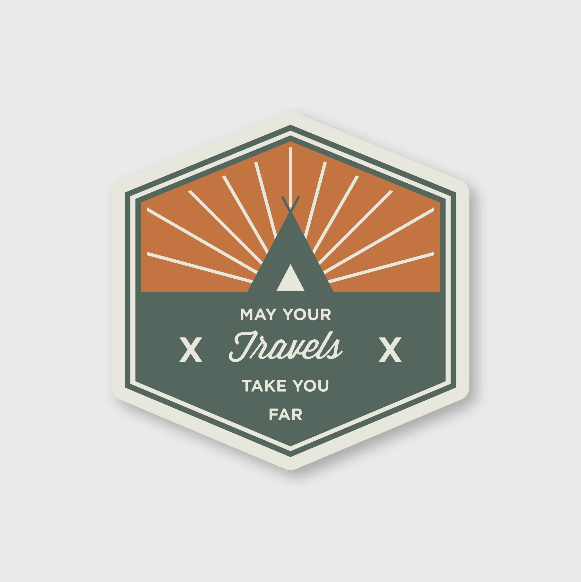 Travels Tent Badge Sticker