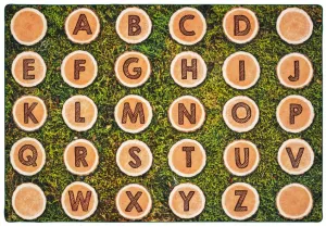 Tree Rounds Seating Rug with Alphabet 6'x9'