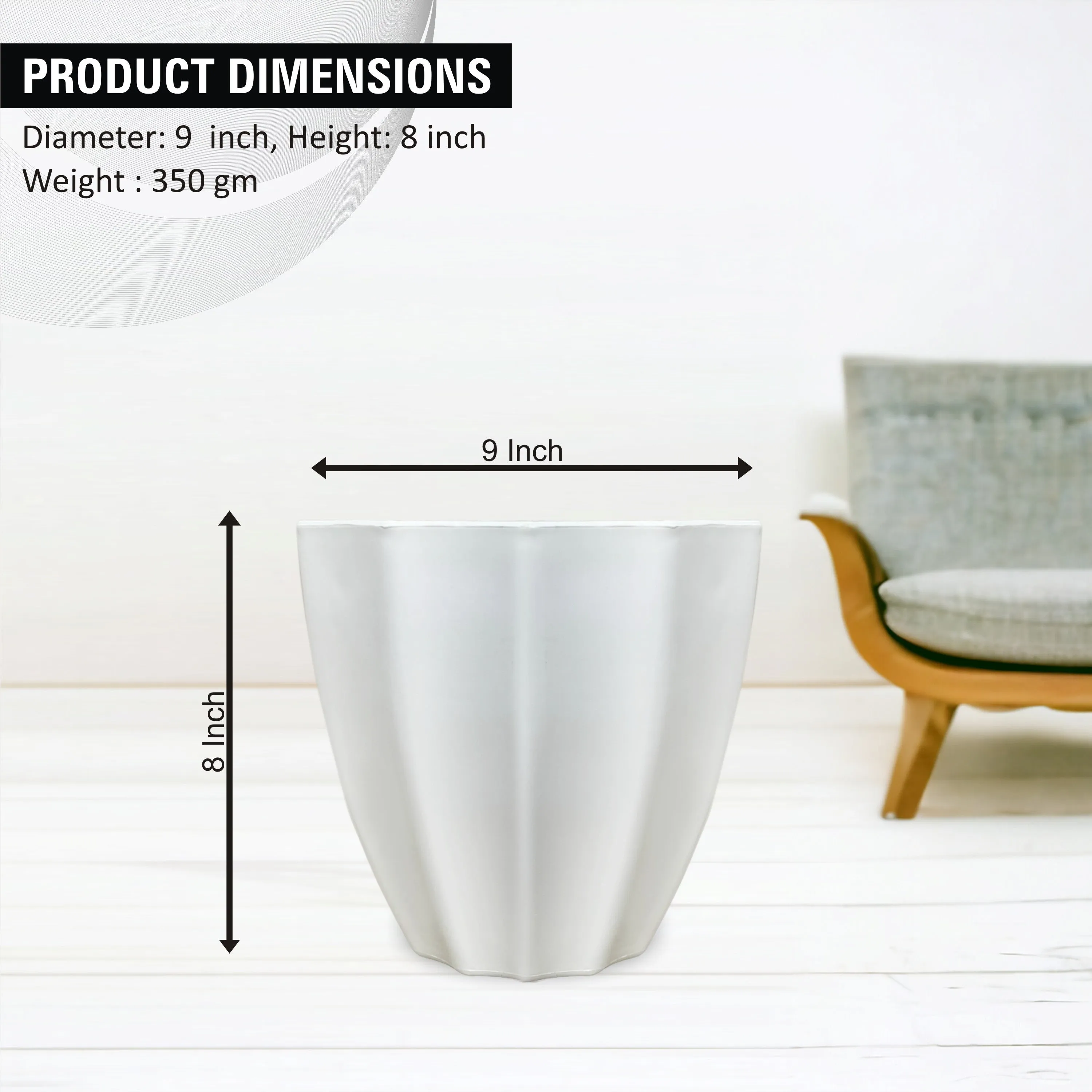 White Plastic Pot 10 Inch