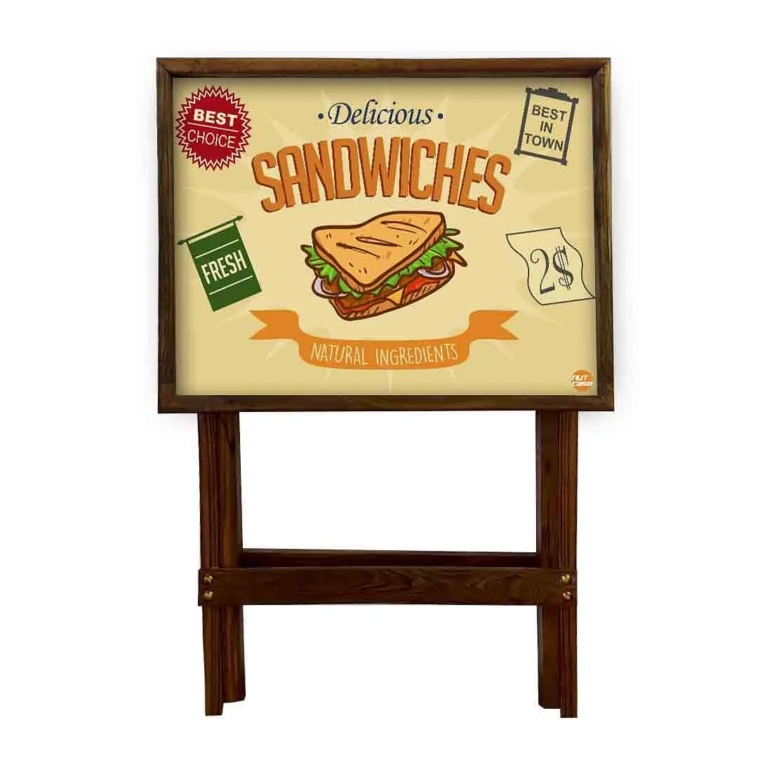 Wooden Folding Long Table for Serving Snacks Tables - Sandwiches