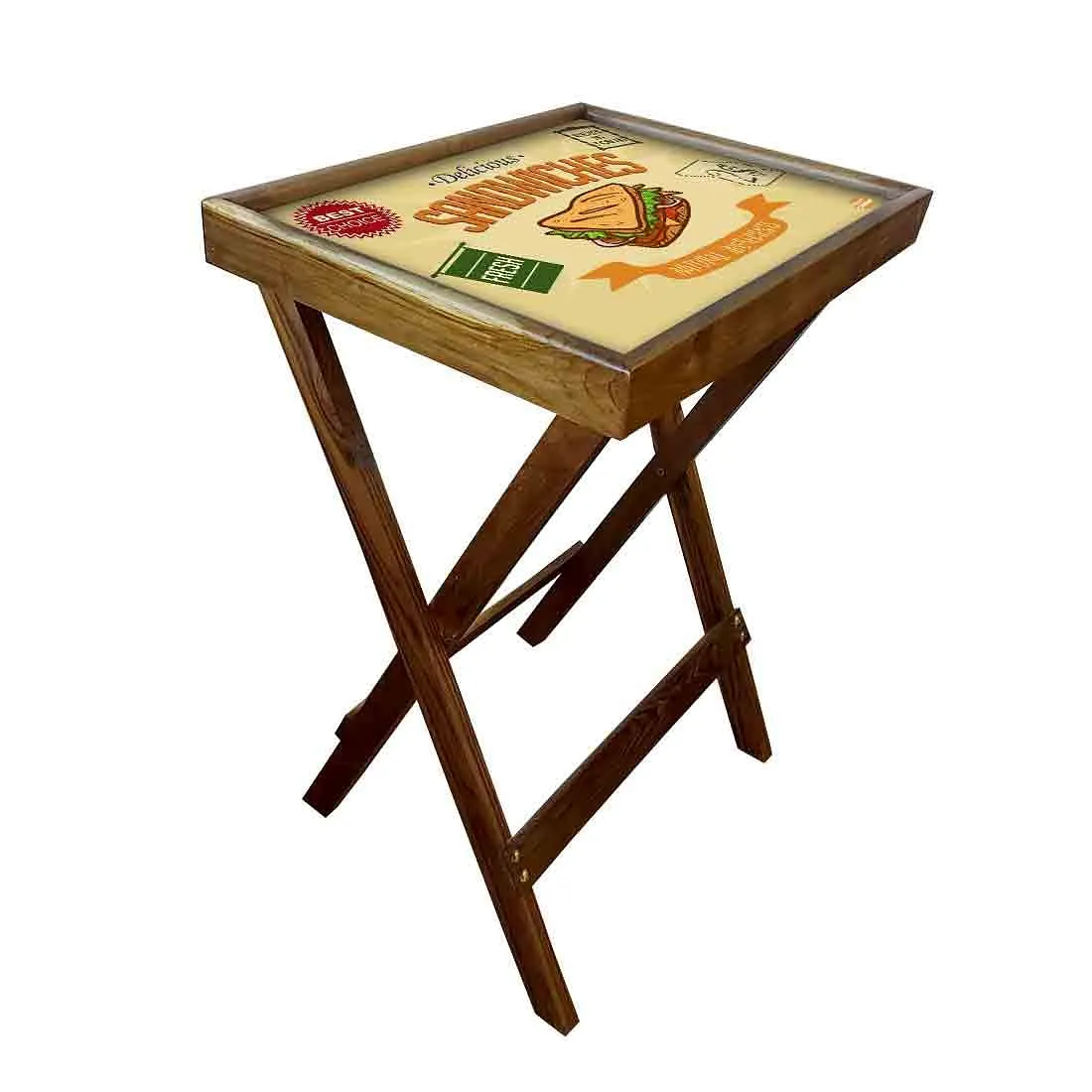 Wooden Folding Long Table for Serving Snacks Tables - Sandwiches