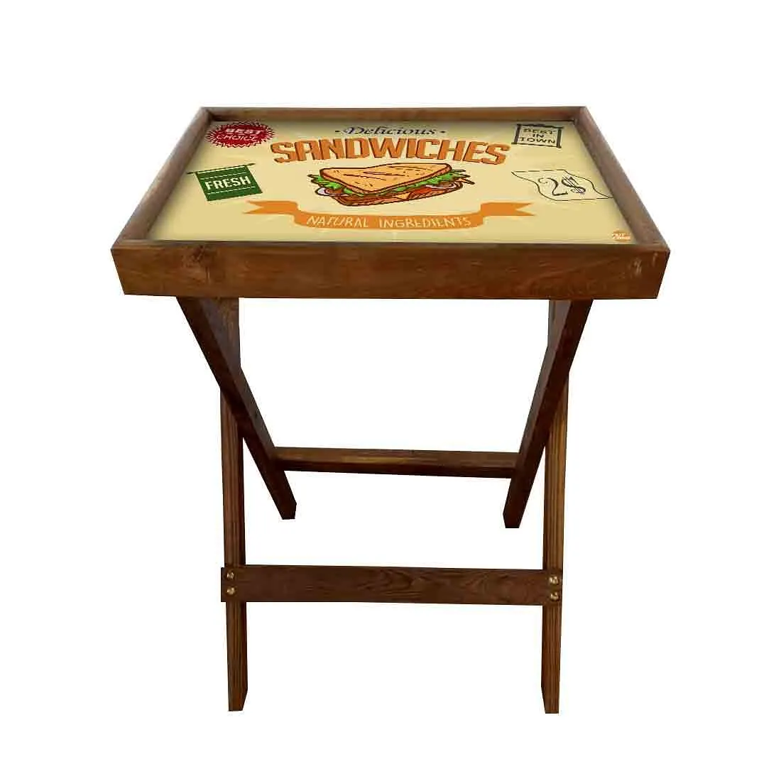 Wooden Folding Long Table for Serving Snacks Tables - Sandwiches